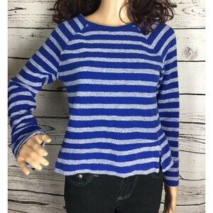 Merona Striped Sweater Blue White Cotton
